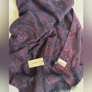 Zemis Black and Red Paisley Scarf